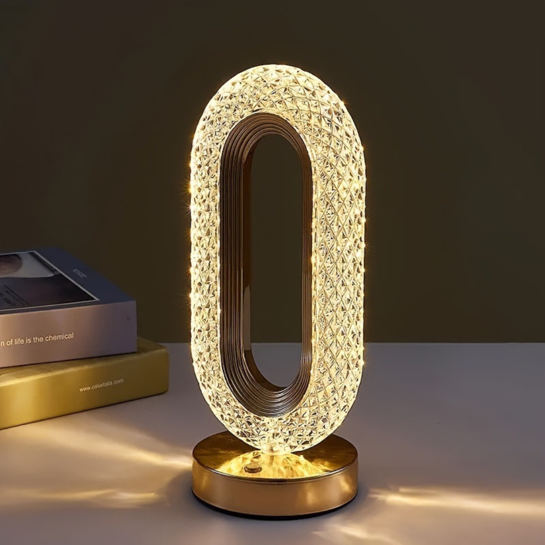 Homero Romantic Crystal Table Lamp Touch Control USB Rechargeable Gold Finish