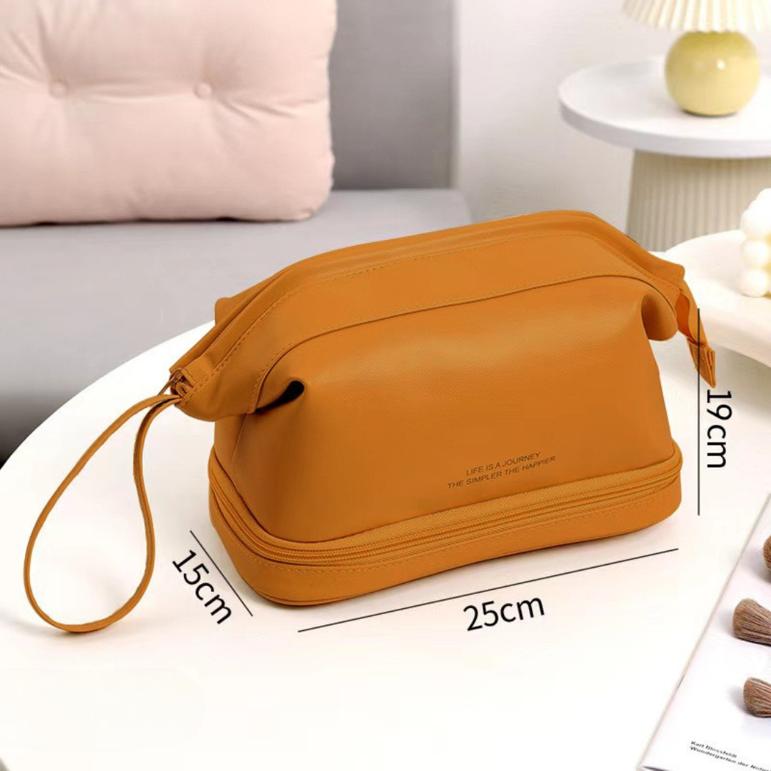 Homero Fashion Double Layer Cosmetic Storage Bag Portable Handheld Design
