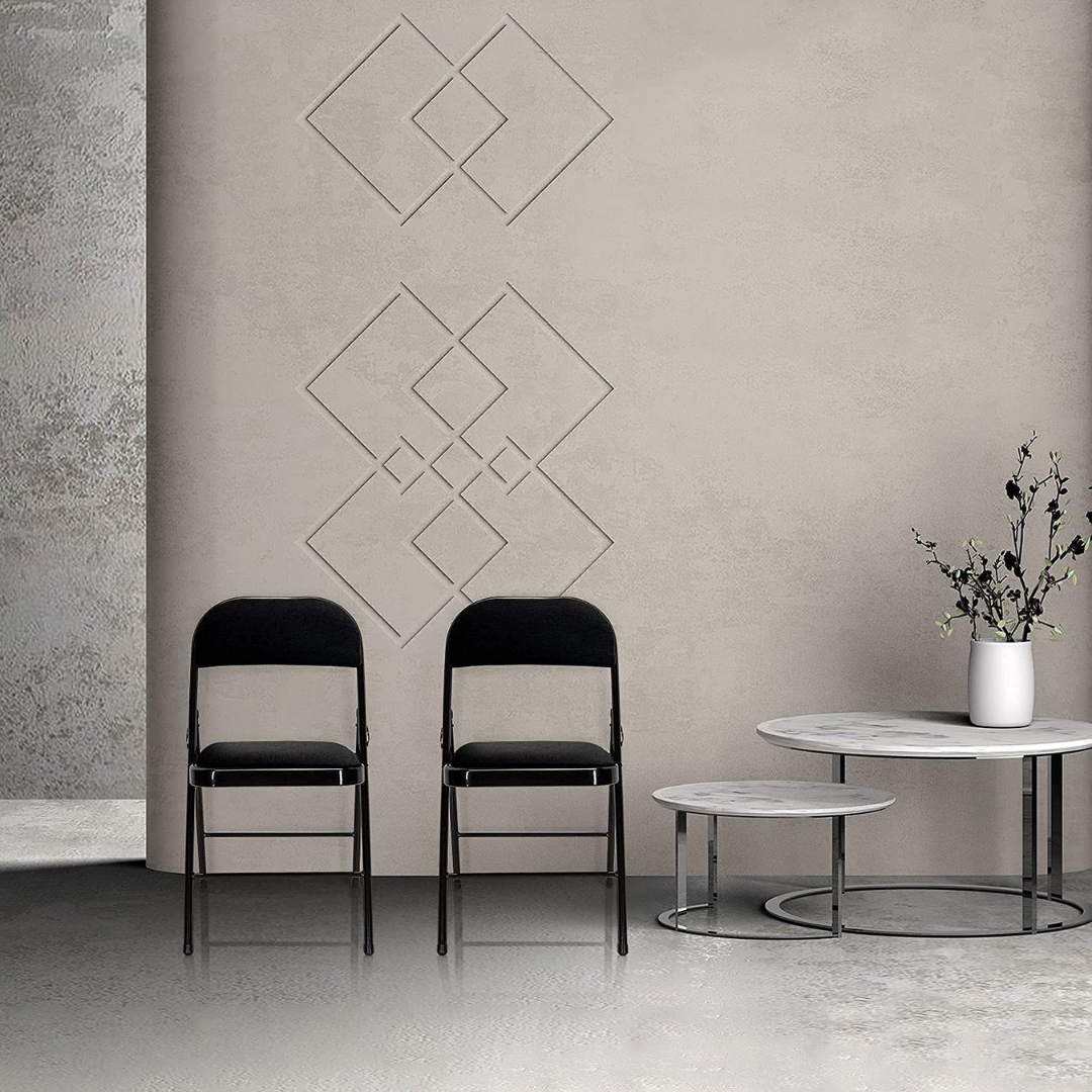 HOMERO Premium Heavy-Duty Metal Folding Padded Seat Backrest Chair