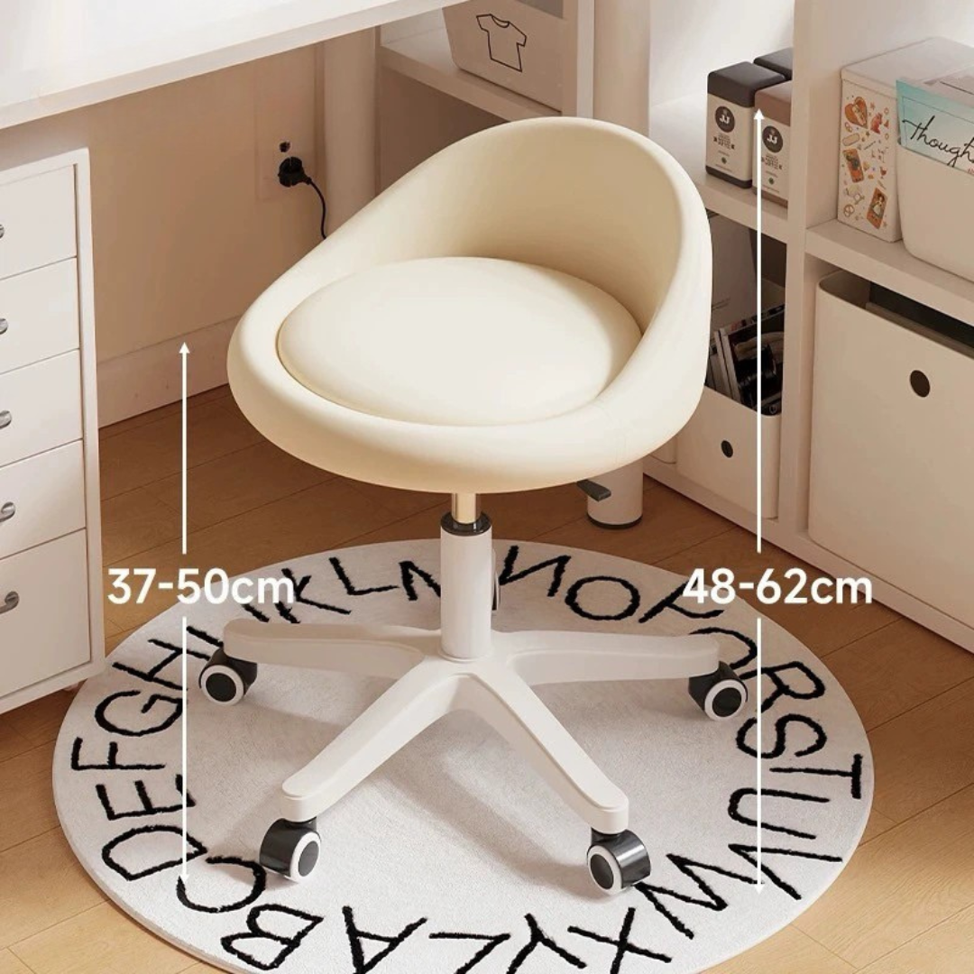 Modern Height Adjustable Ergonomic Backrest Rolling Stool