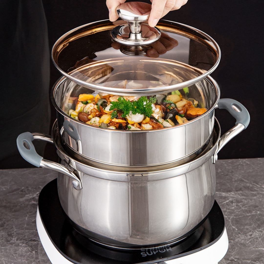 Multi-Purpose Premium Stainless Steel Double Layer Soup Pot