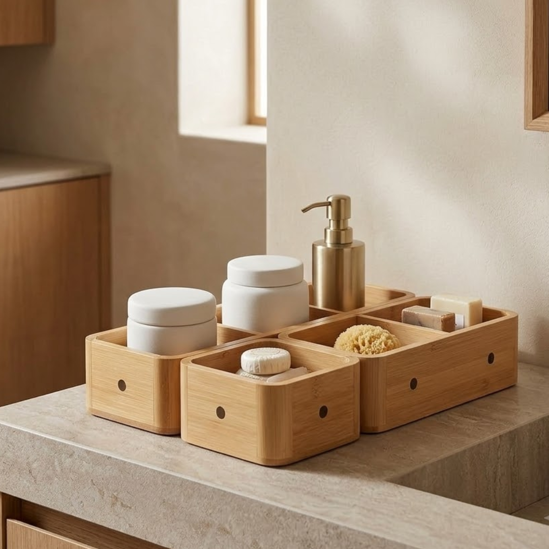Modular Bamboo Kitchen Drawer Organizer with Removable Dividers