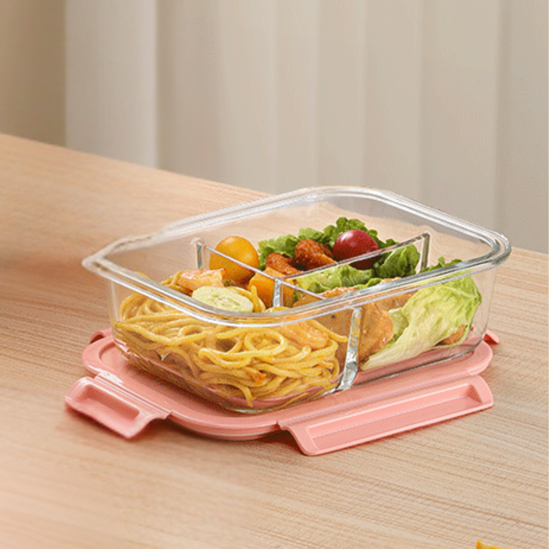 Airtight Glass Bento Smart Lock Lid Lunch Container