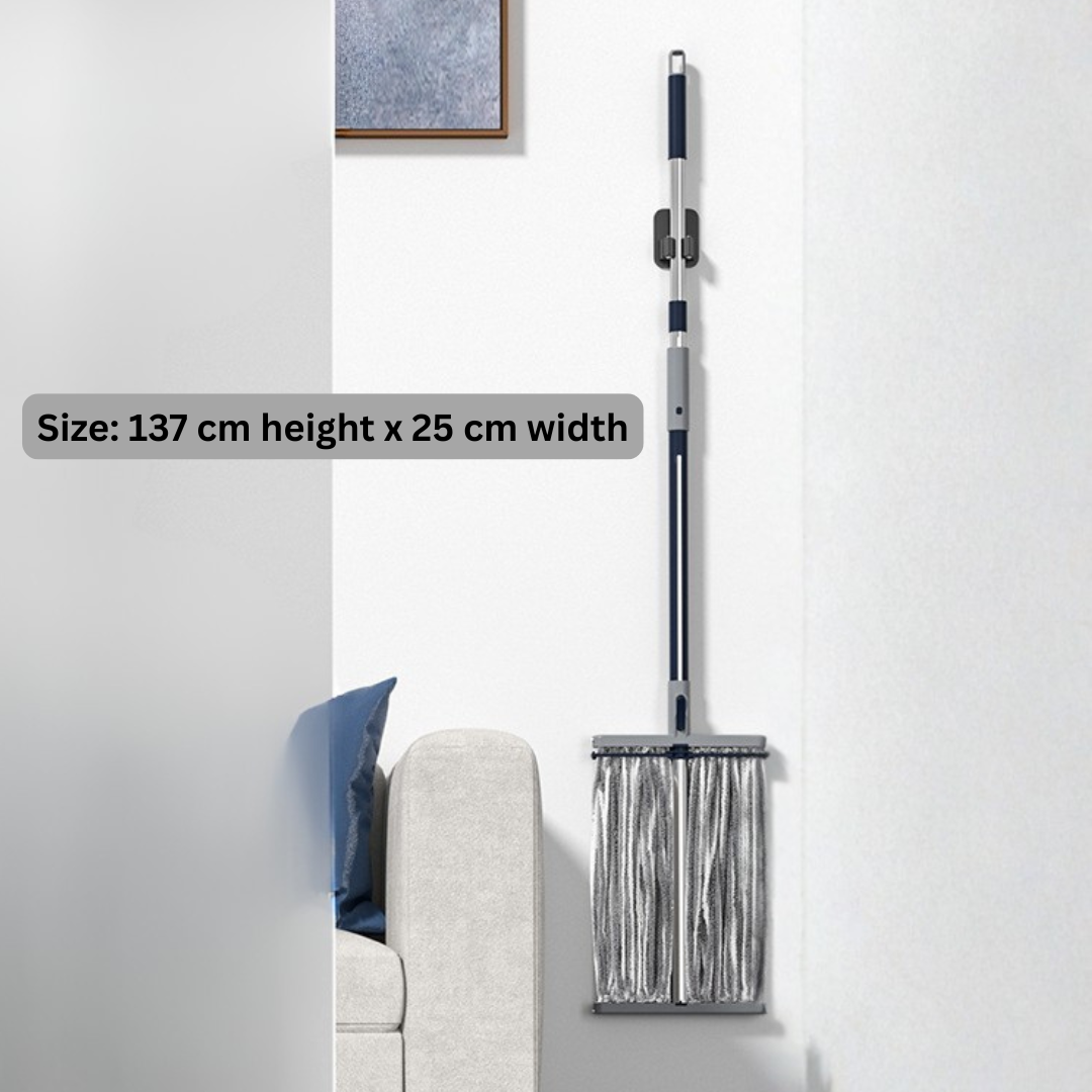 Stainless Steel Double Fold Absorbent Head Flat Floor Cleaning Mop