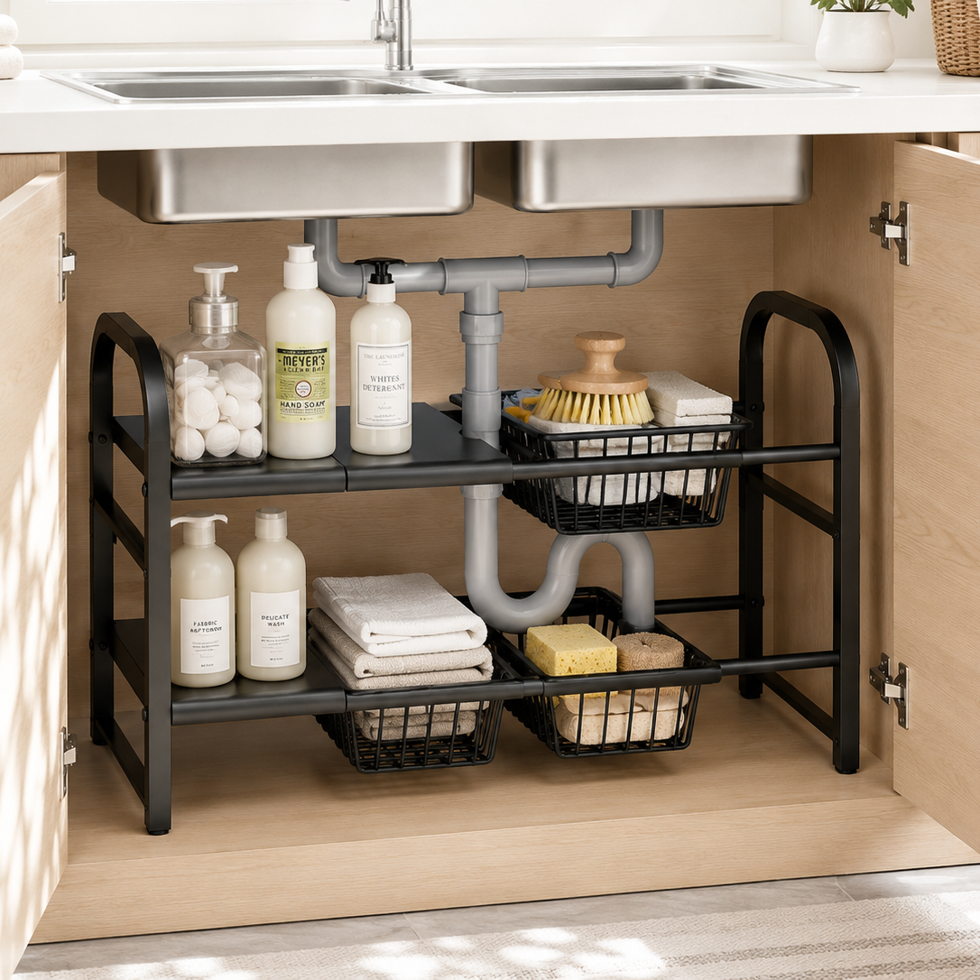Homero 2 Layer Expandable Under Sink Storage Rack