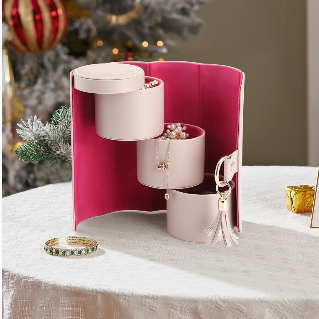 Homero Stylish and Portable 3-Layer Foldable Jewellery Case