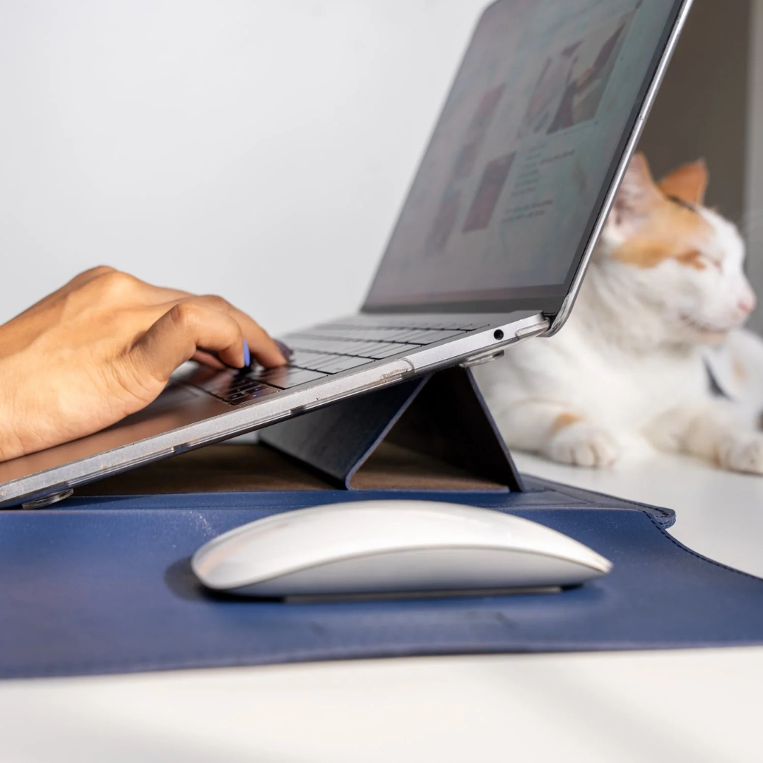 Multipurpose Personalized Laptop Sleeve with Foldable Stand and Mouse Pad