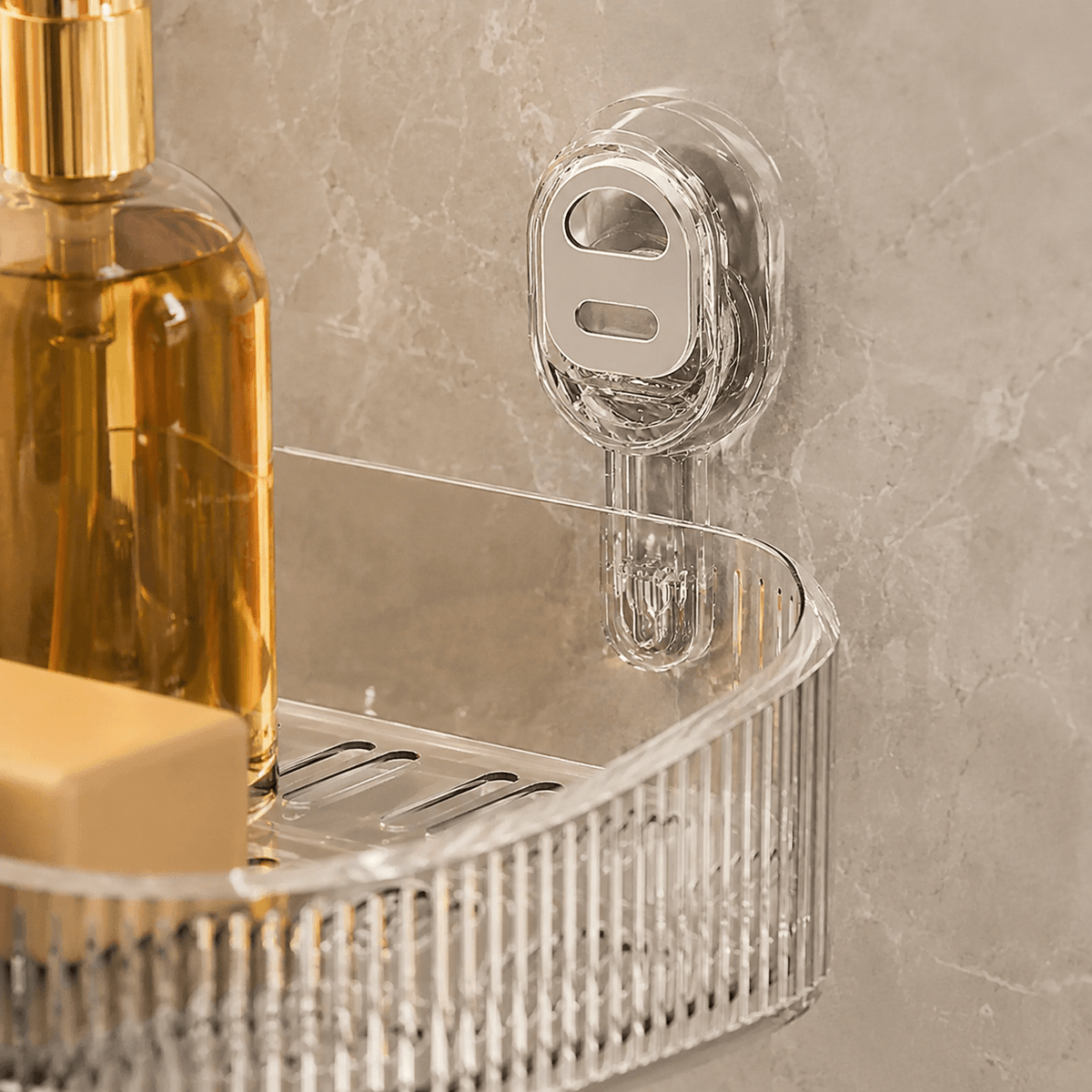 Homero Wall-Mounted No-Drill Bathroom Shelf with Drainage
