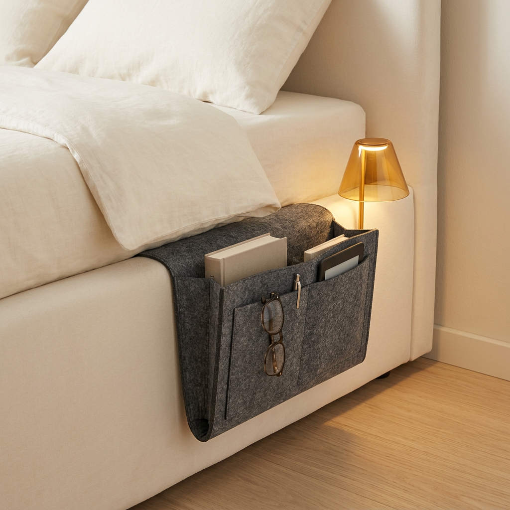 Multipurpose Felt Bedside Storage Organizer Bag