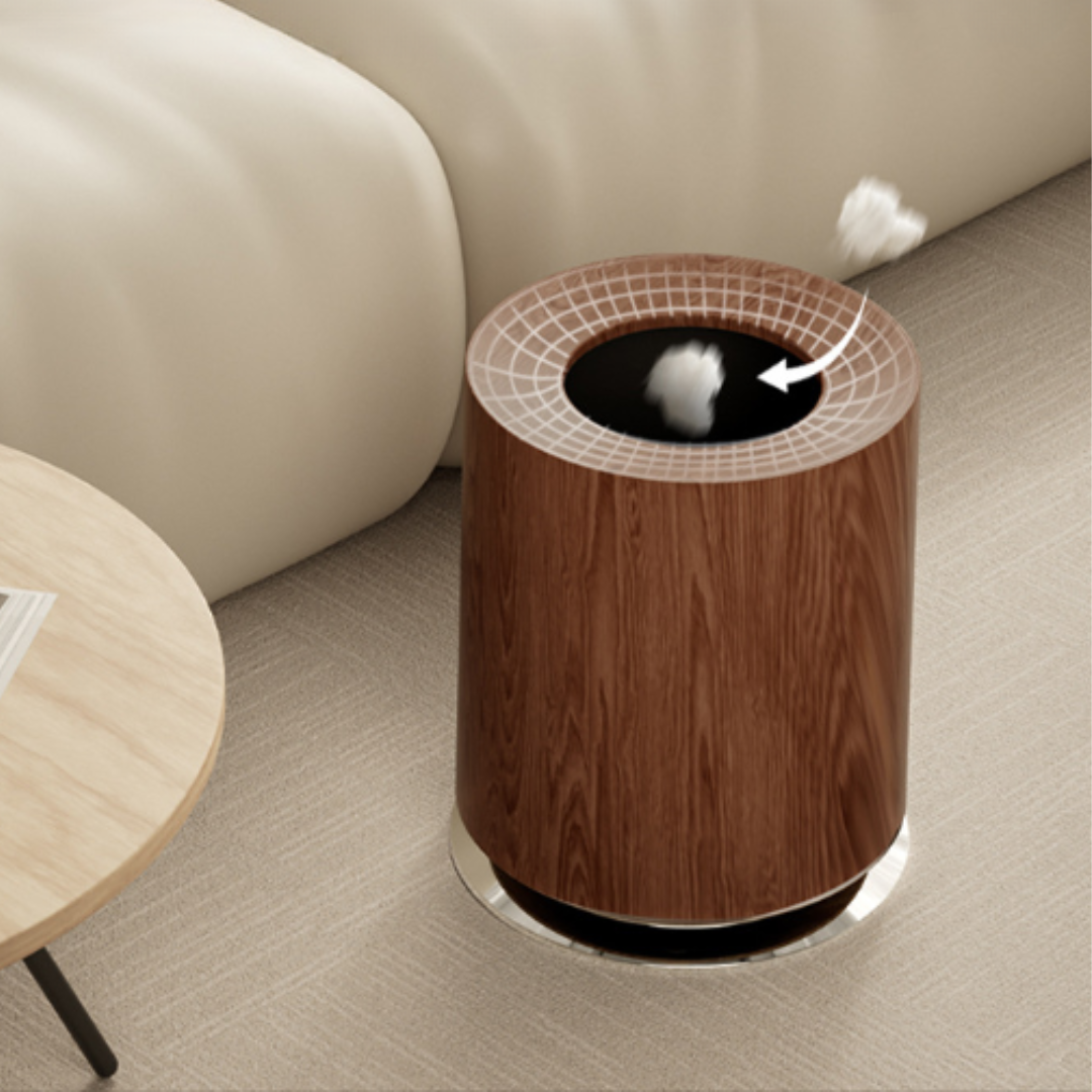 Luxury Wood Grain Trash Can