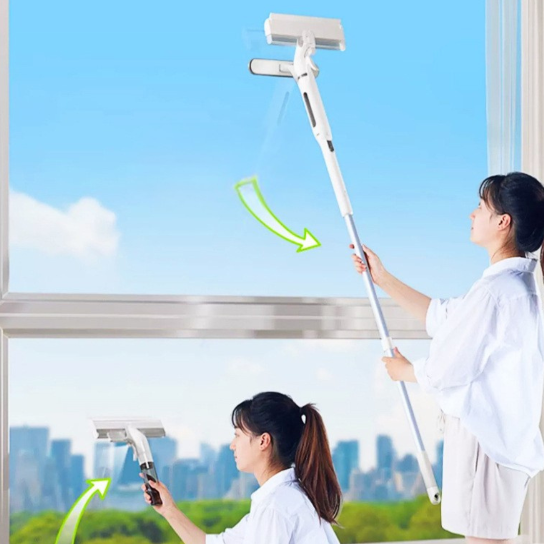 2 in 1 Window Glass Cleaning Wiper with Spray Bottle