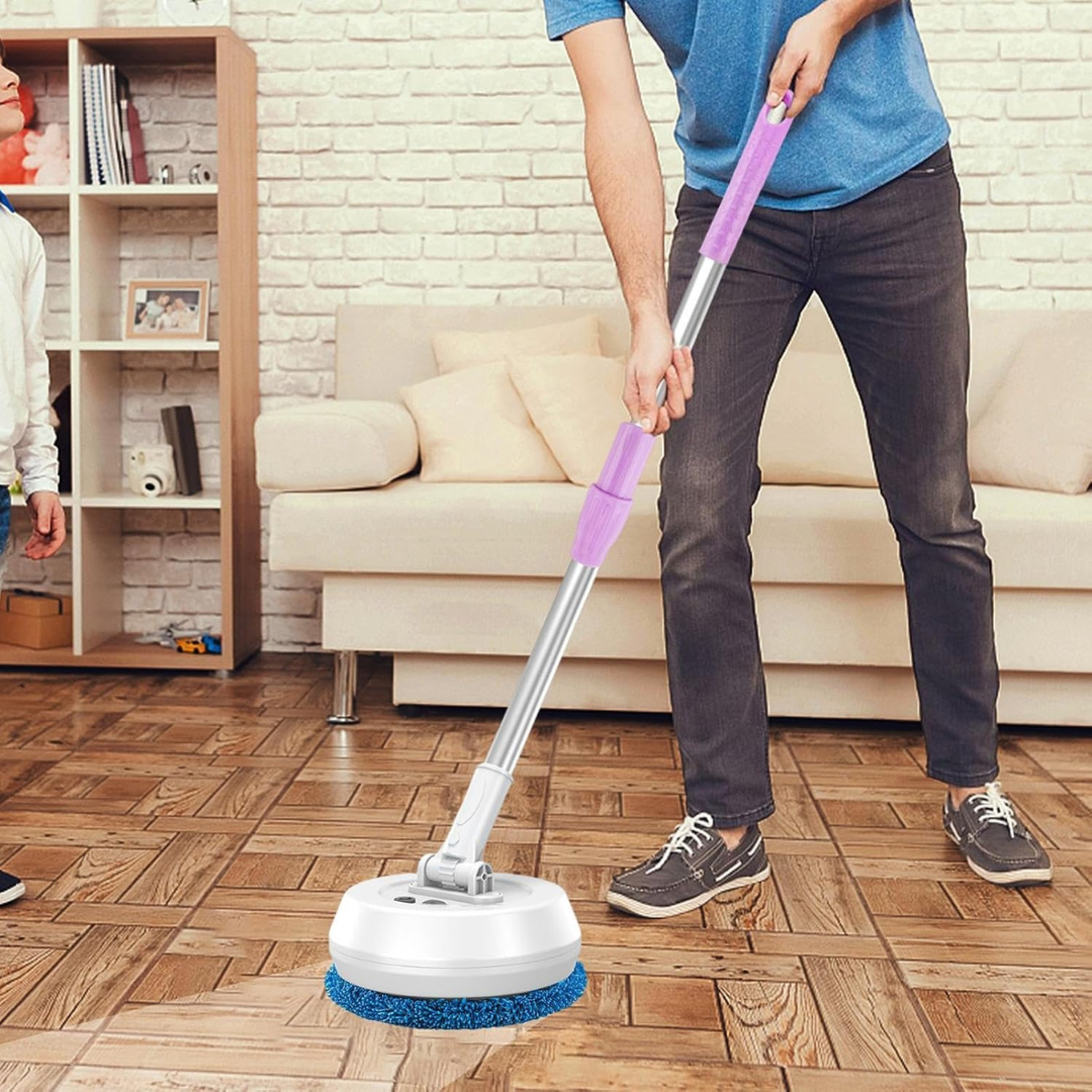 Electric Cleaning Mop with Extendable Handle and Rotating Head