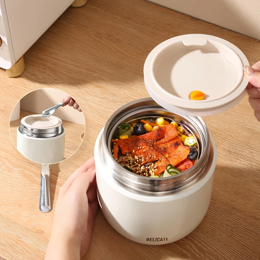 304 Stainless Steel Vacuum Insulated Food Jar with Leak-Proof Lid (1200ml)
