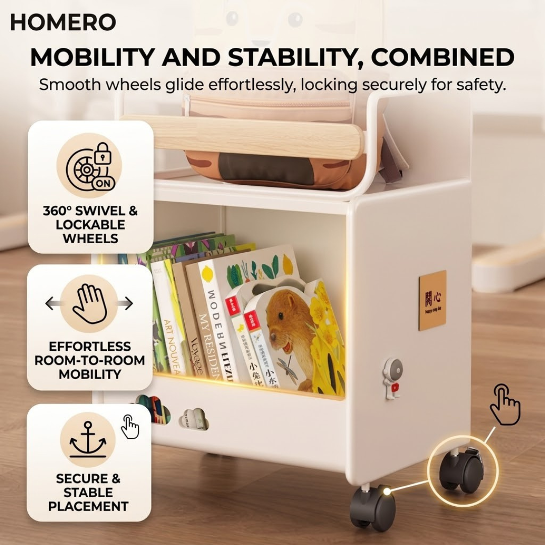 Multi Layer Rolling Storage Organizer with Lockable Wheels