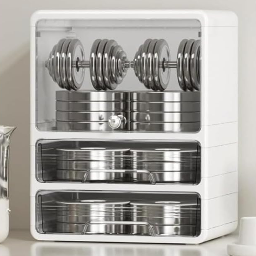 Multipurpose Clear Flip Door Desktop Storage Organizer