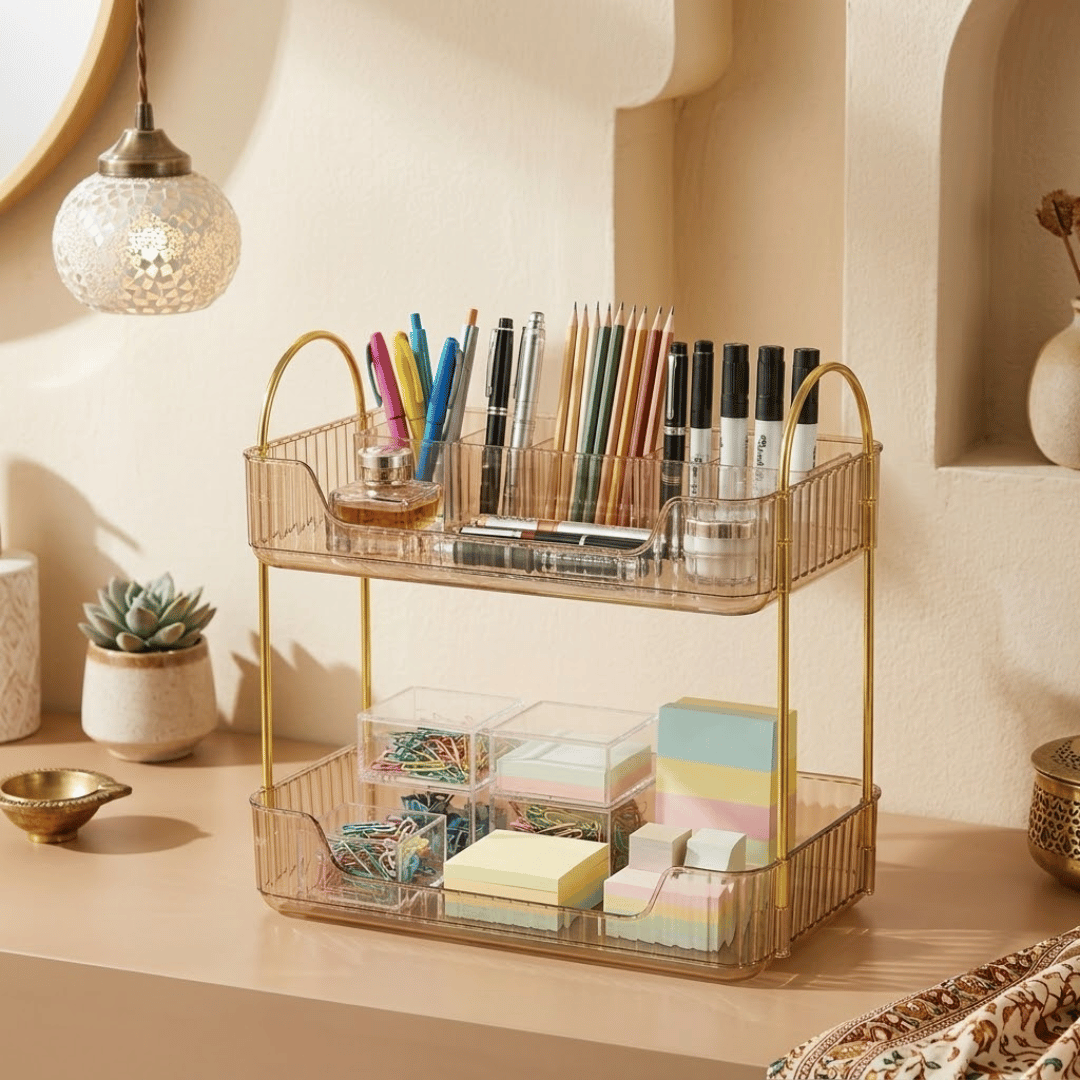 Two Tier Acrylic Makeup Cosmetics Storage Organizer