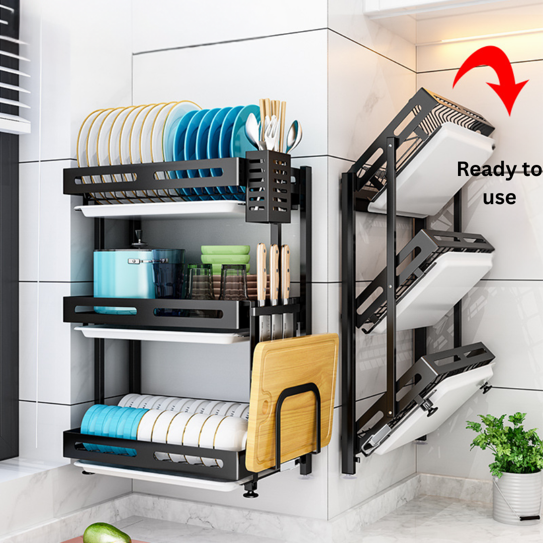 Homero 3-Layer Stainless Steel Foldable Dish Drying Rack