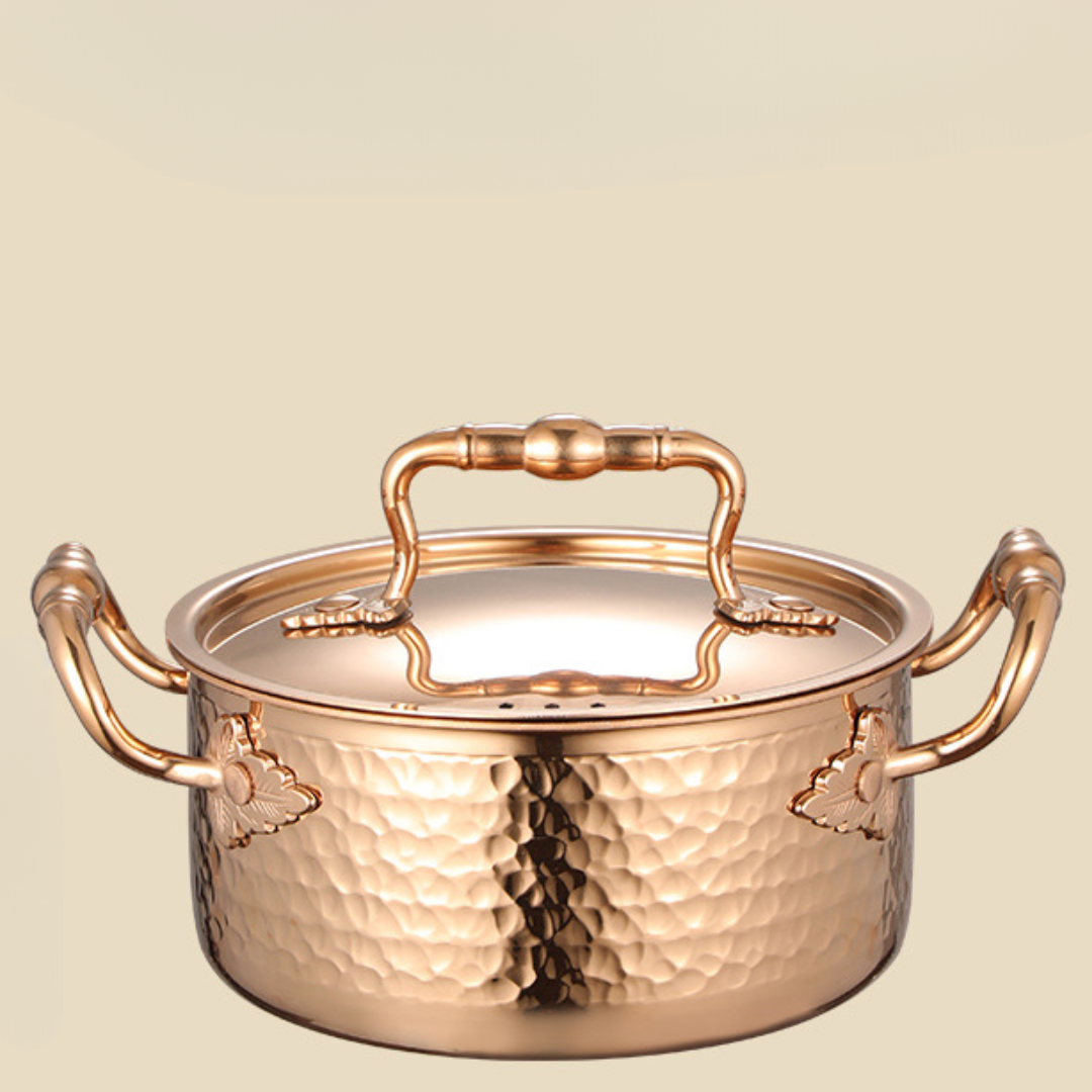 Premium Stainless Steel Hammer Pattern Hot Pot