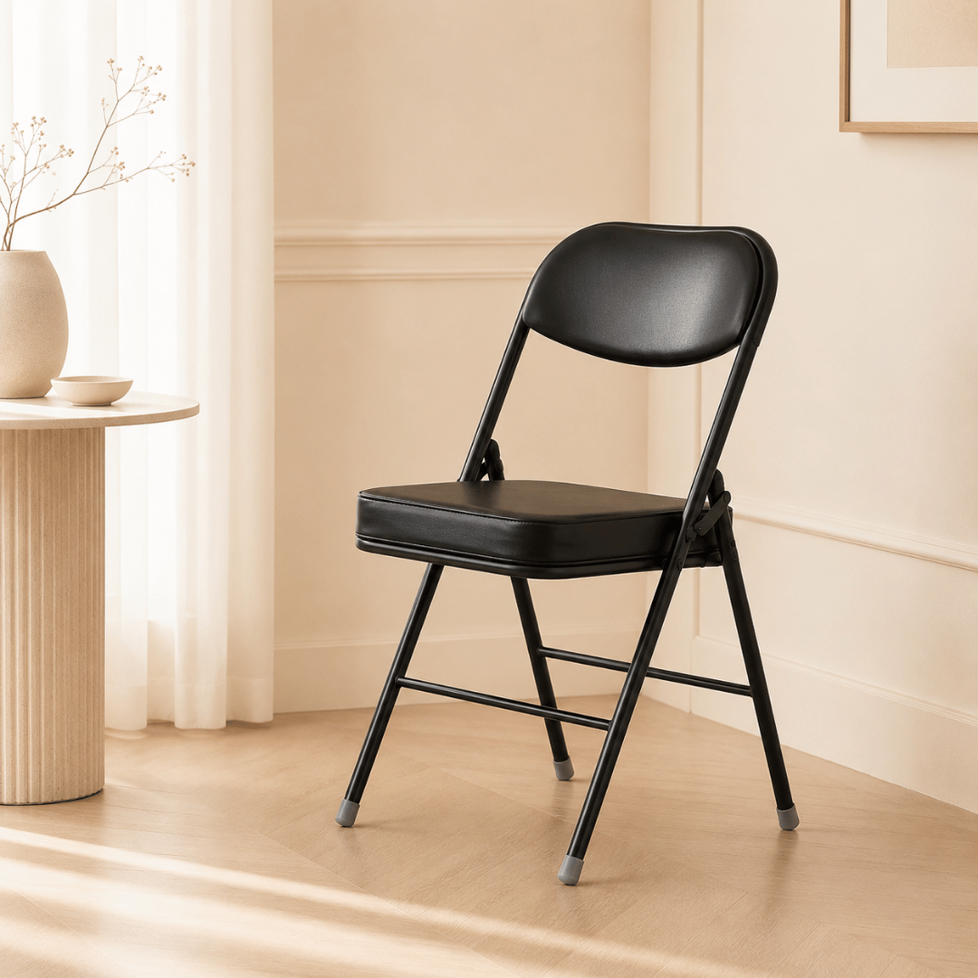 HOMERO Premium Heavy-Duty Metal Folding Padded Seat Backrest Chair