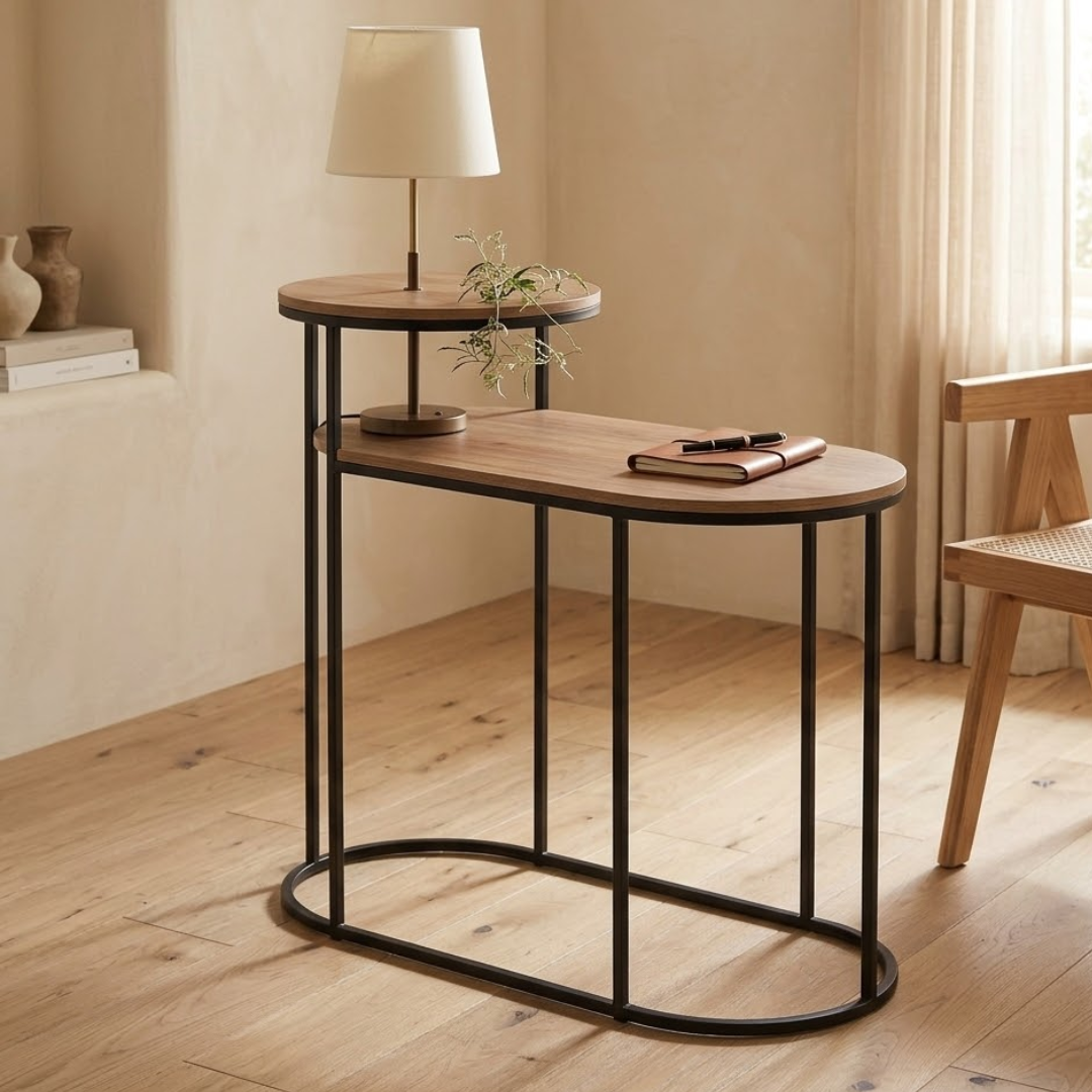 2 in 1 Modern Space Saving Two Tier Side Table