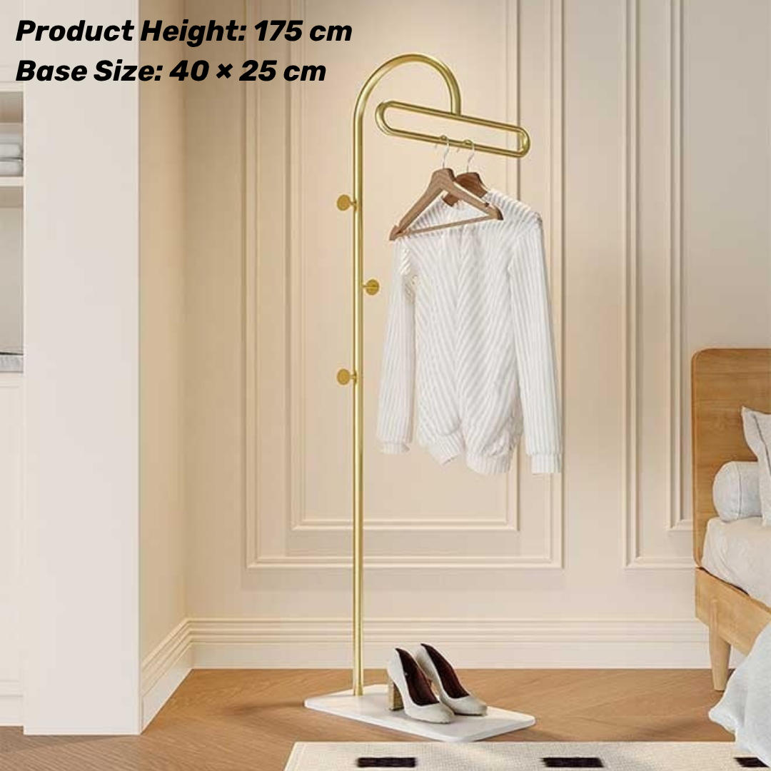 Modern Metal Coat Stand with Faux Marble Base