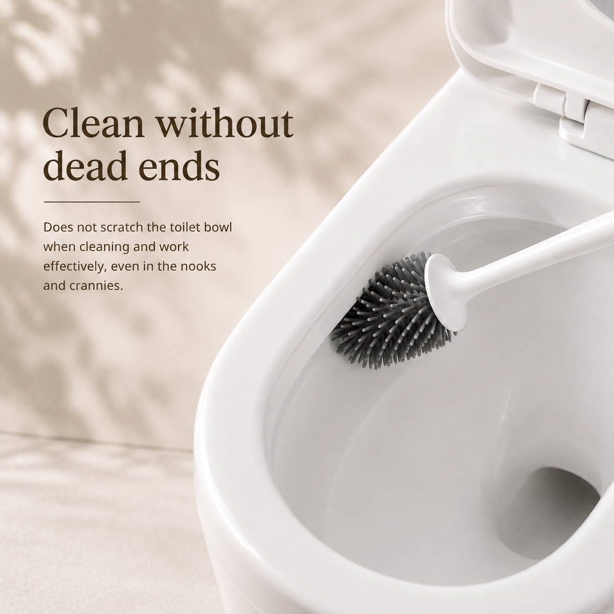 Wall Mounted Silicone Toilet Long Handle Cleaning Brush Set