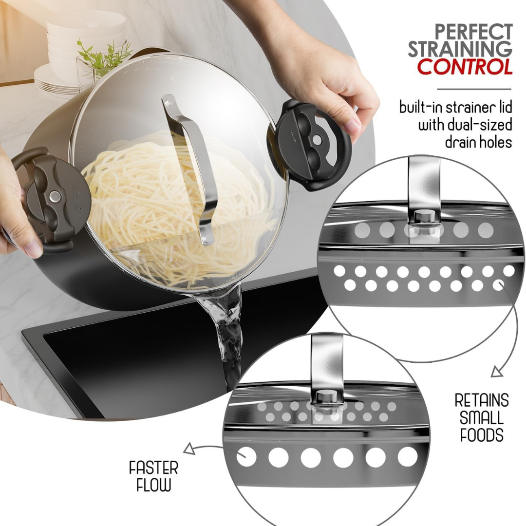 HOMERO Premium Multipurpose Twist Lock Non-Stick Pot