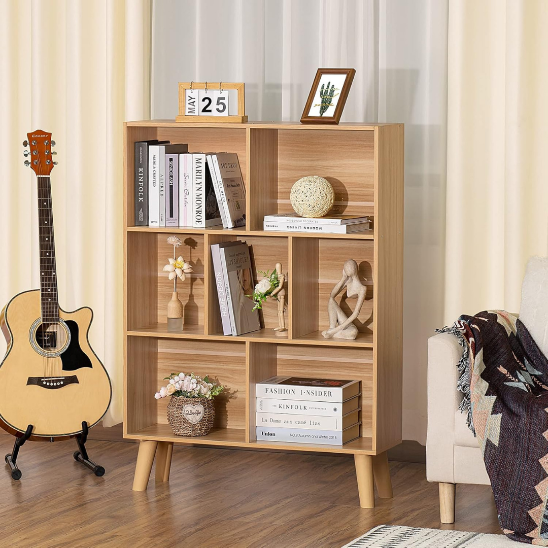3-Tier Modern Wooden Cube Bookshelf Storage Organizer