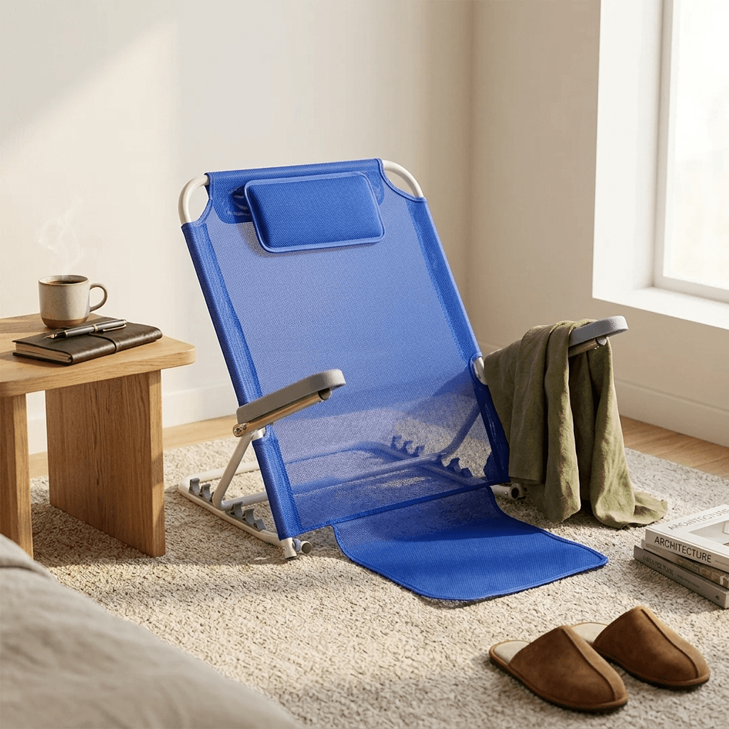 Homero Ergonomic Lumbar Support Adjustable Recliner Bed Backrest Chair with Armrest