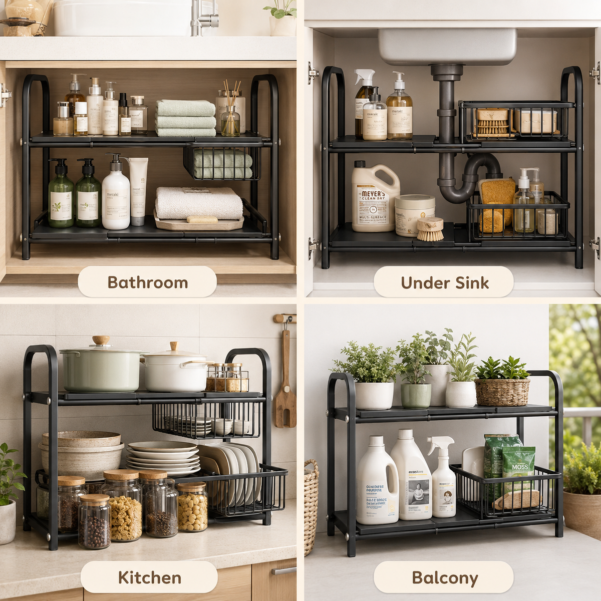 Homero 2 Layer Expandable Under Sink Storage Rack