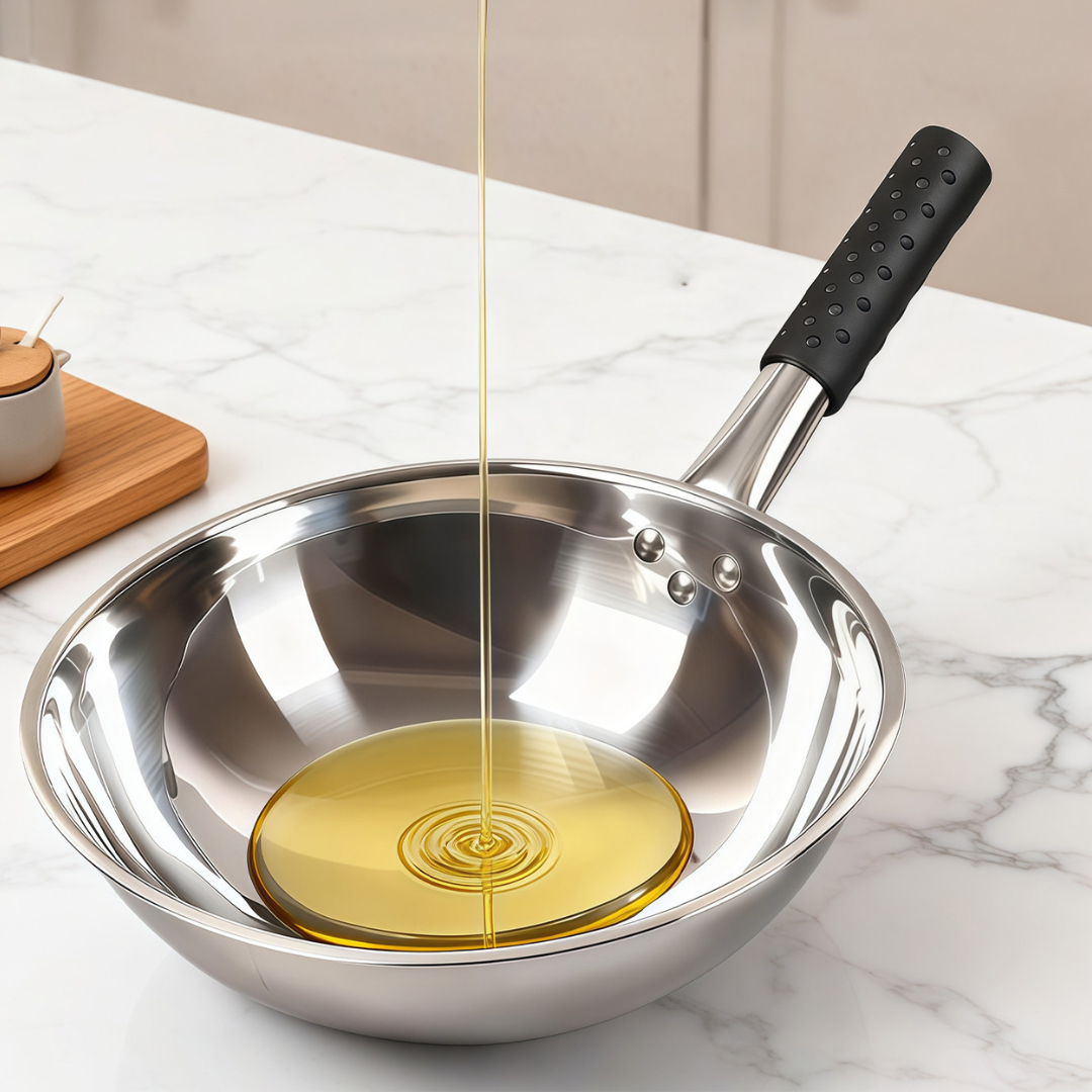 Multipurpose Healthy Cooking Stainless Steel Deep Wok
