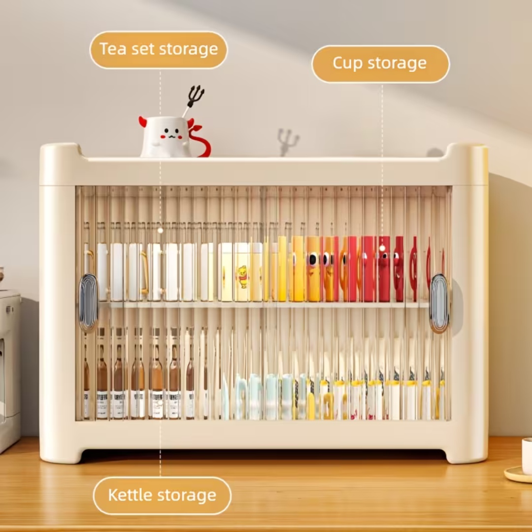 Multi Purpose Storage Cabinet with Transparent Sliding Door