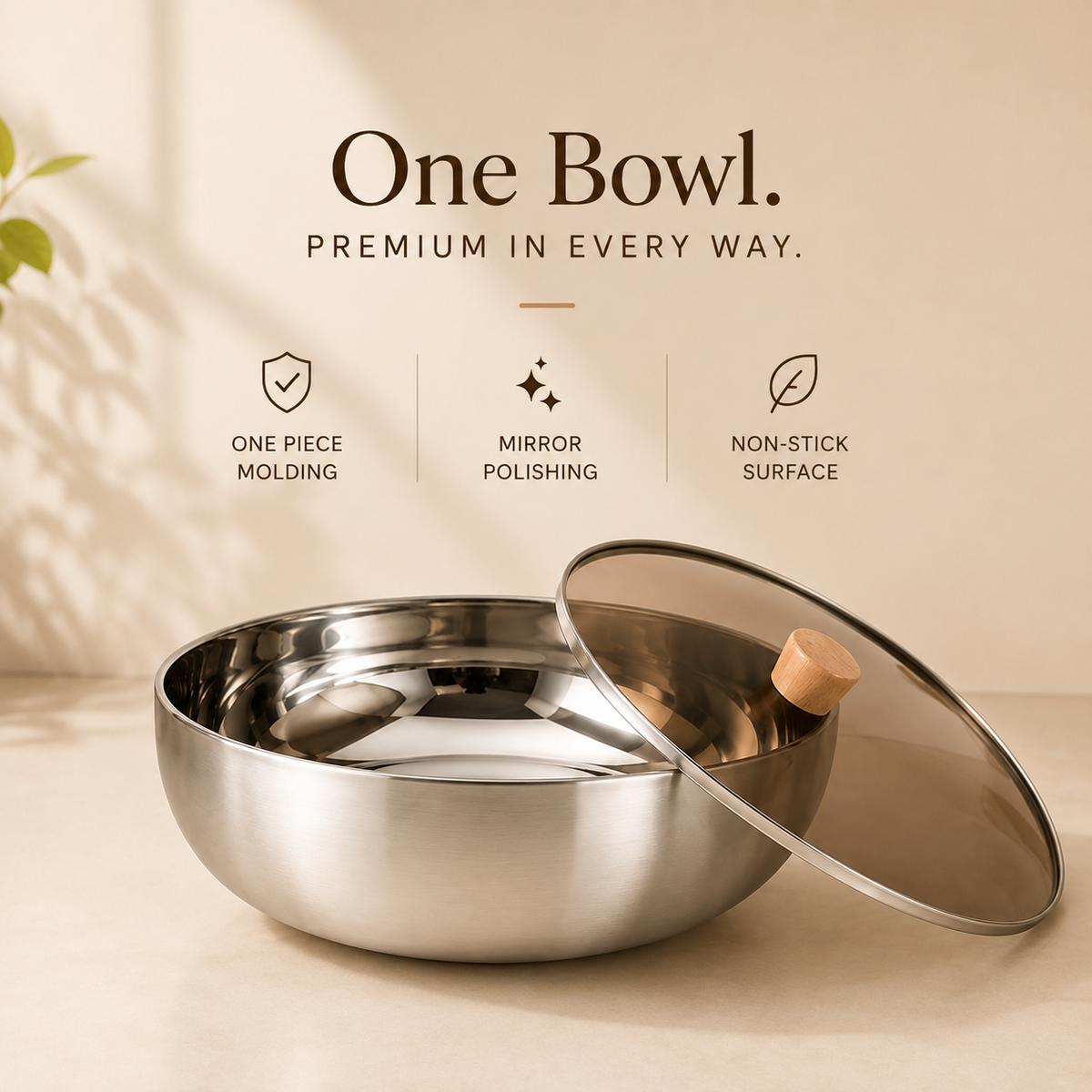 Homero Large-Capacity Stainless Steel Mixing Bowl with Lid