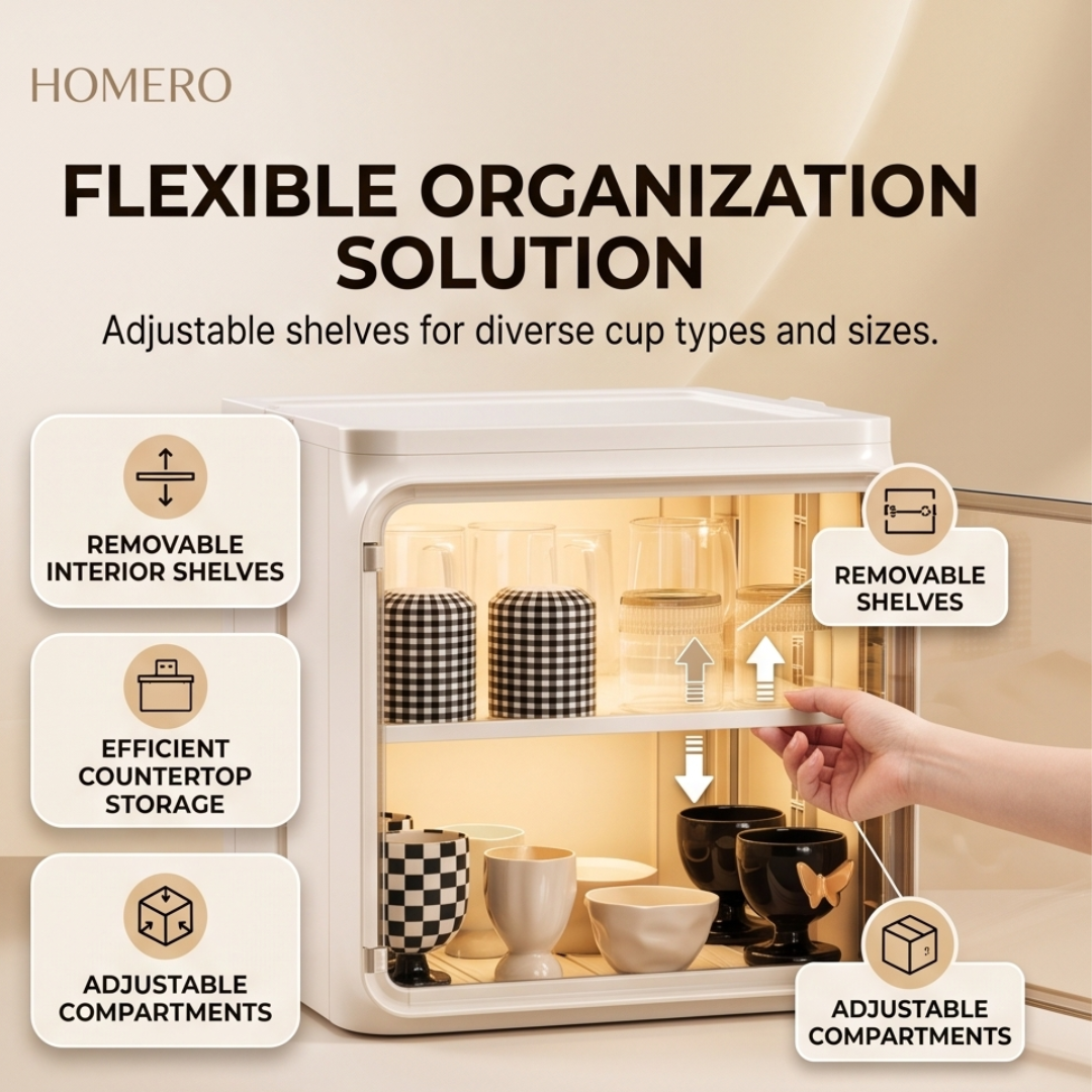 Multi-Purpose Removable Shelves Dustproof Storage Cabinet with Magnetic Door
