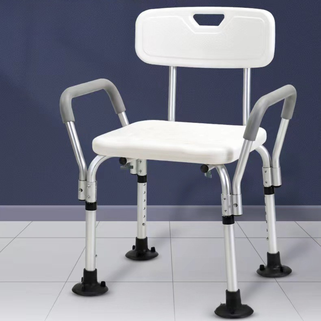 Heavy Duty Backrest Chair with Adjustable Height & Stable Grip