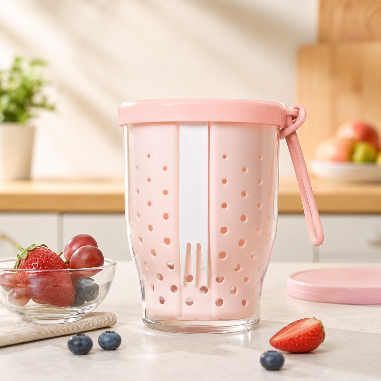Multi Functional Travel Fruit Storage Cup With Fork - 760ML Capacity