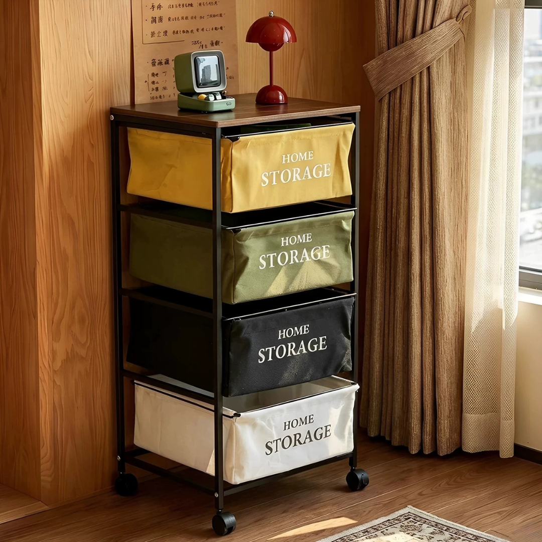 Multi-Purpose Rolling Storage Organizer Rack with Wheels