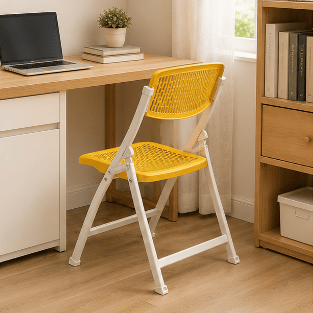 Ergonomic PP Plastic Folding Chair with Breathable Mesh