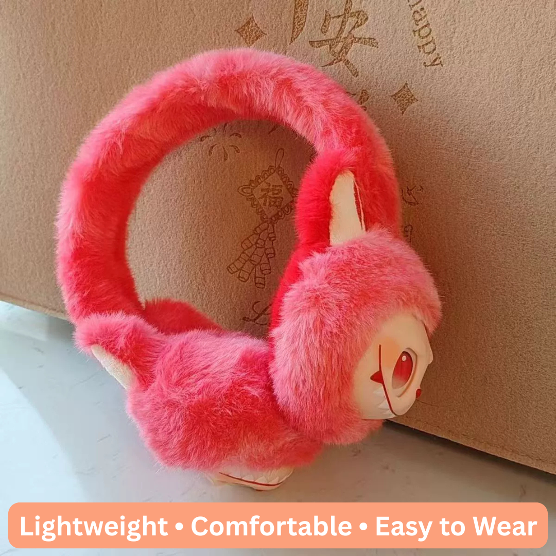 Cute Cartoon Labubu Soft Plush Earmuffs