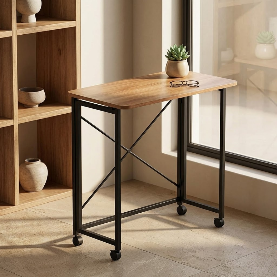 Portable Foldable Multiuse Rolling Table with Wheels