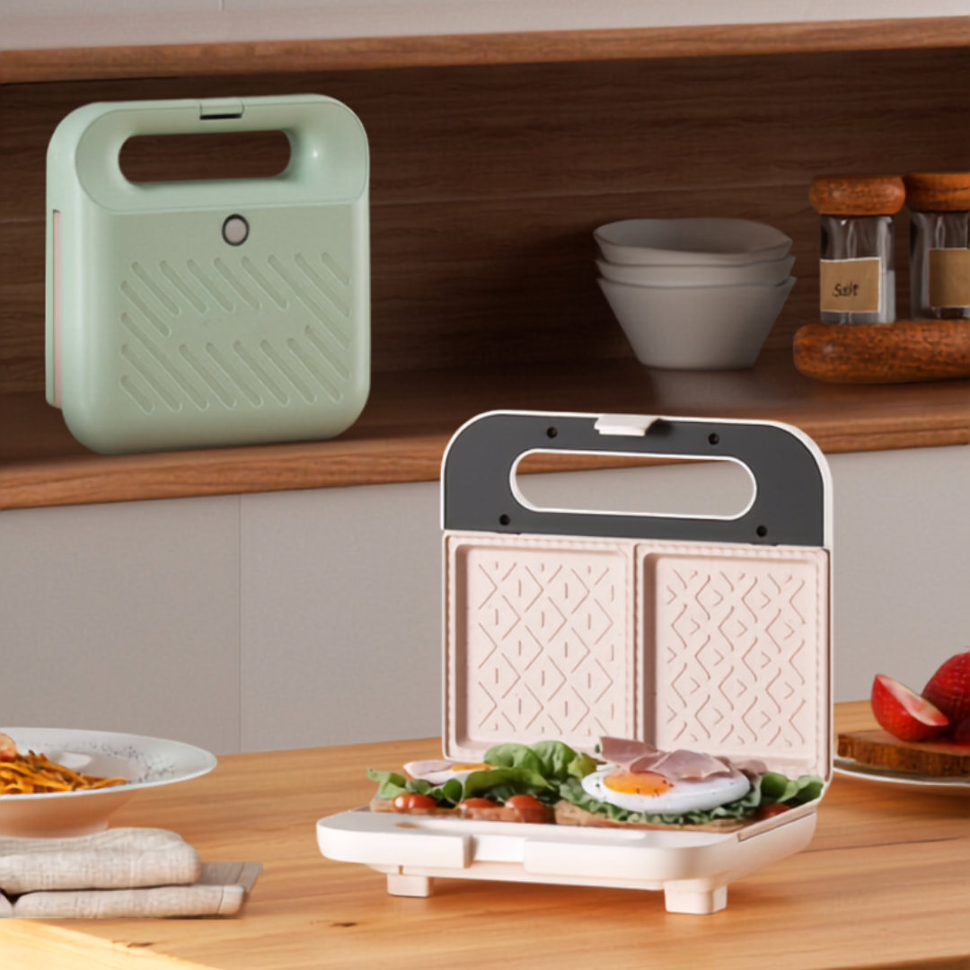 Electric Sandwich Maker with Fast Heating Non Stick Plates - 750W