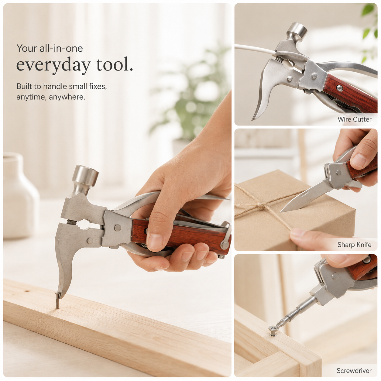 16 in 1 Multi Function Survival Hammer with Multiple Emergency Rescue Tools