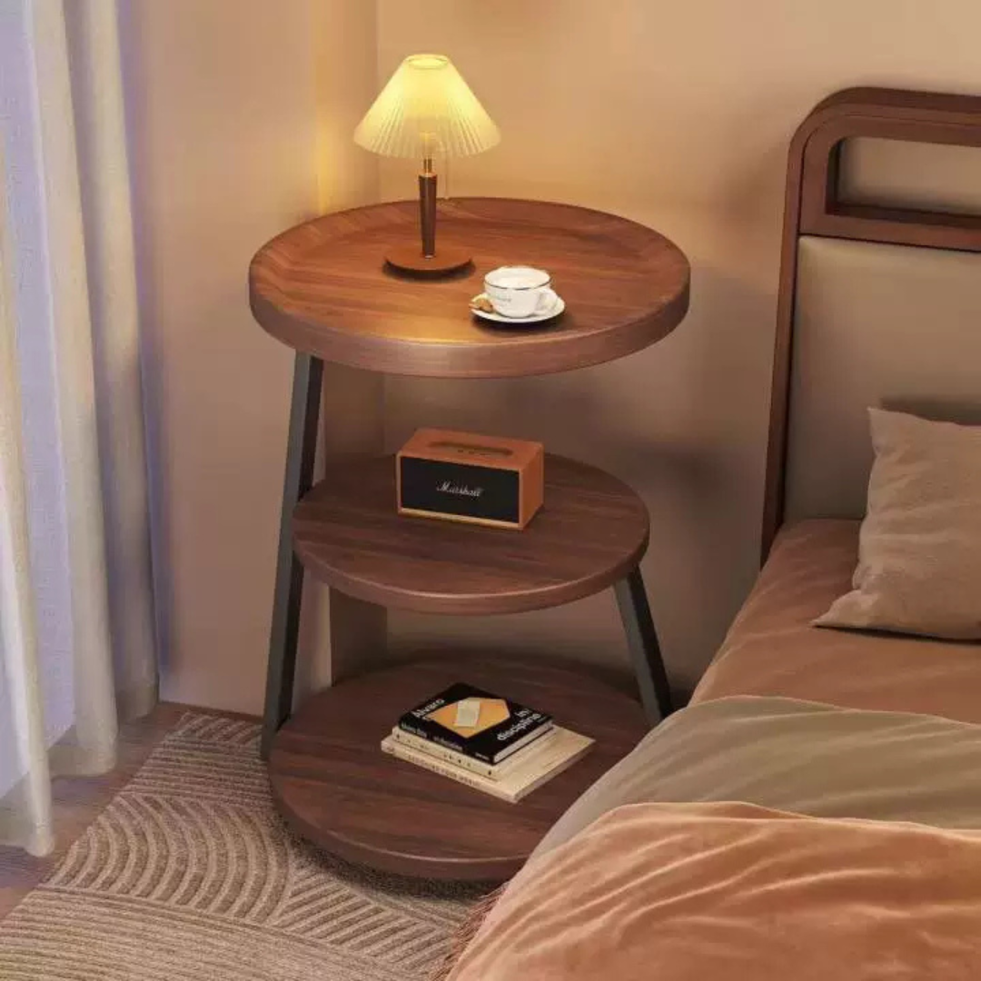 HOMERO Sepia Circular Reclaimed Classic Wood Table