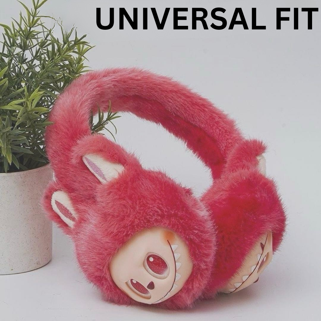 Cute Cartoon Labubu Soft Plush Earmuffs