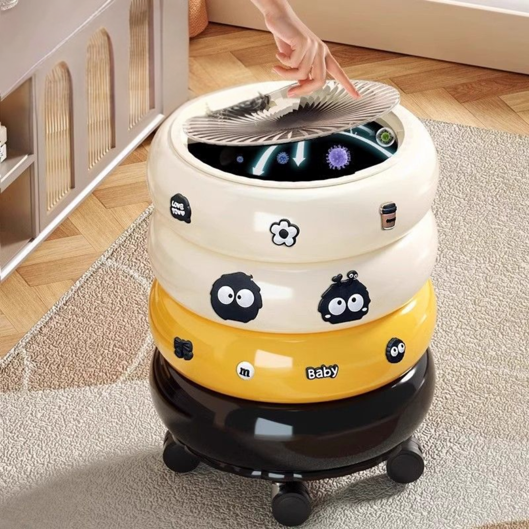 Elegant Odor Lock Trash Bin with Wheels
