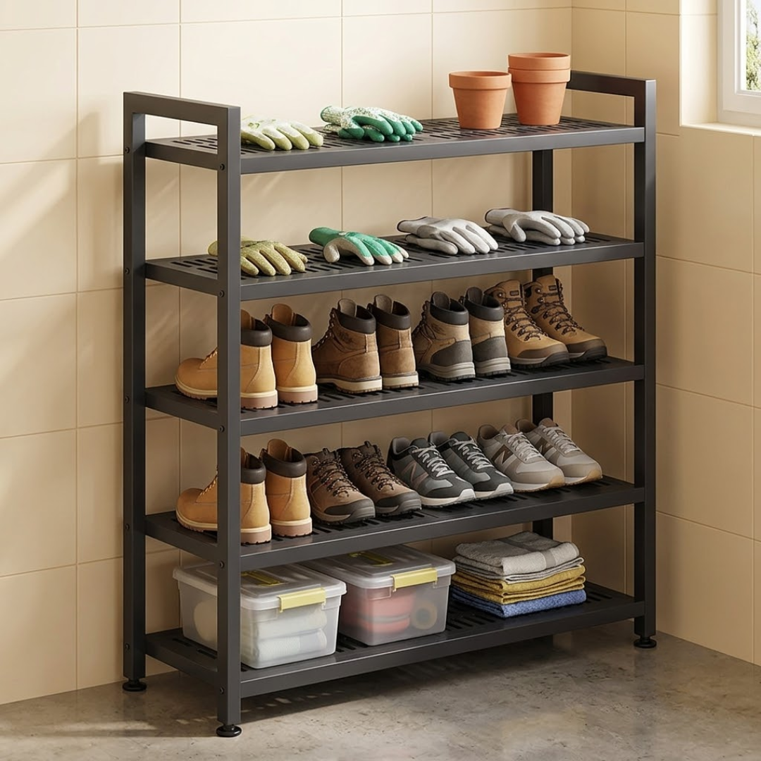 5-Layer Shoe Organizer Rack with Sturdy Carbon Steel Frame