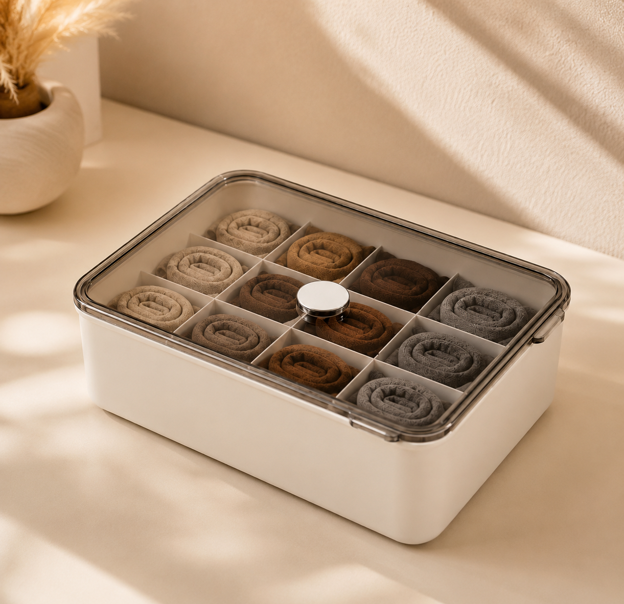 Smart Compartment Airtight Stackable Multipurpose Cloth Storage Organizer