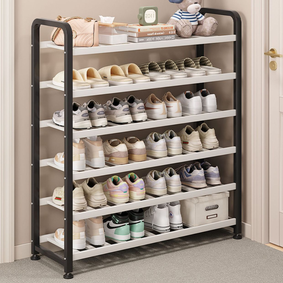 Premium Bamboo Shoe Rack with Carbon Steel Frame