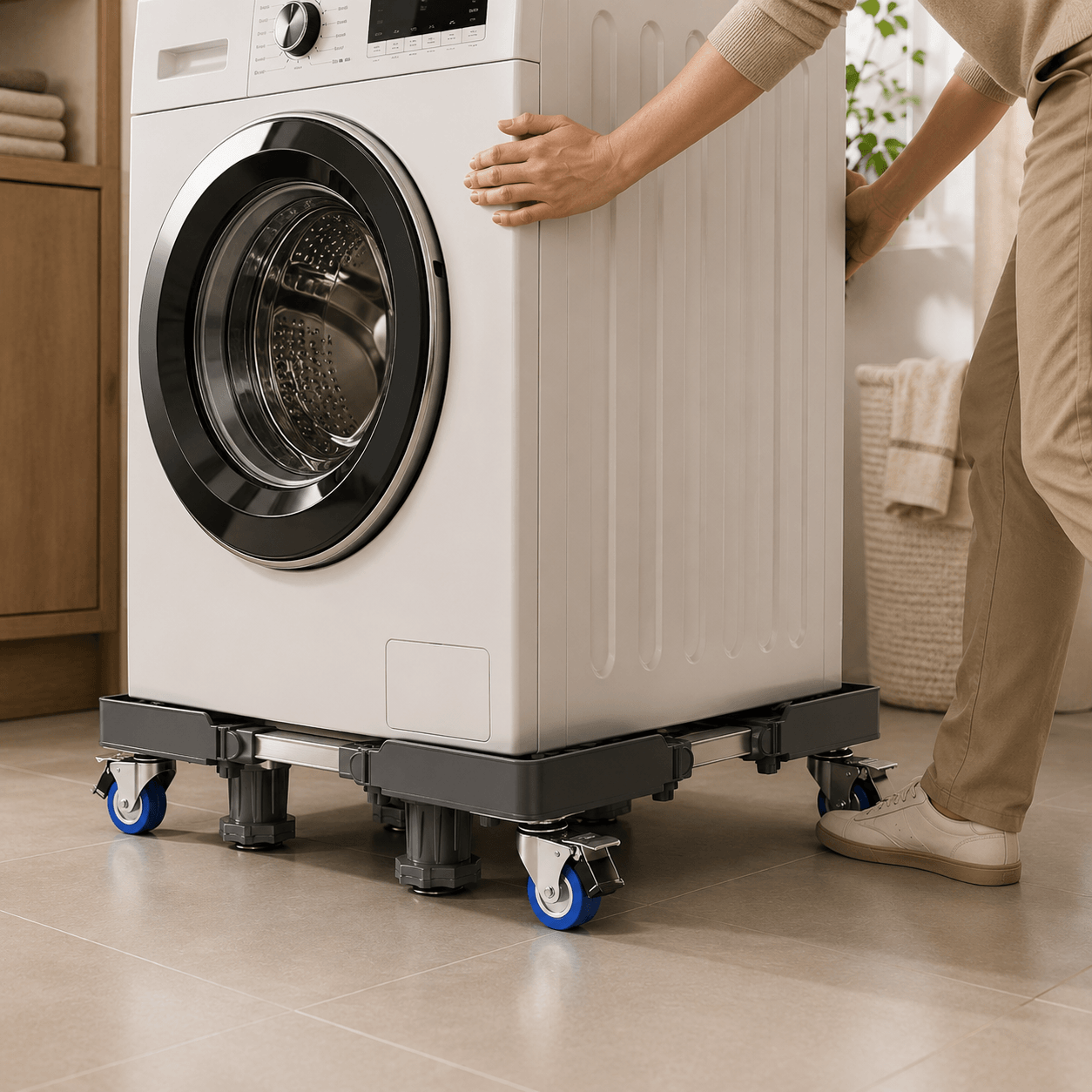 Homero Adjustable Mobile Appliance Stand with Wheels and Feet