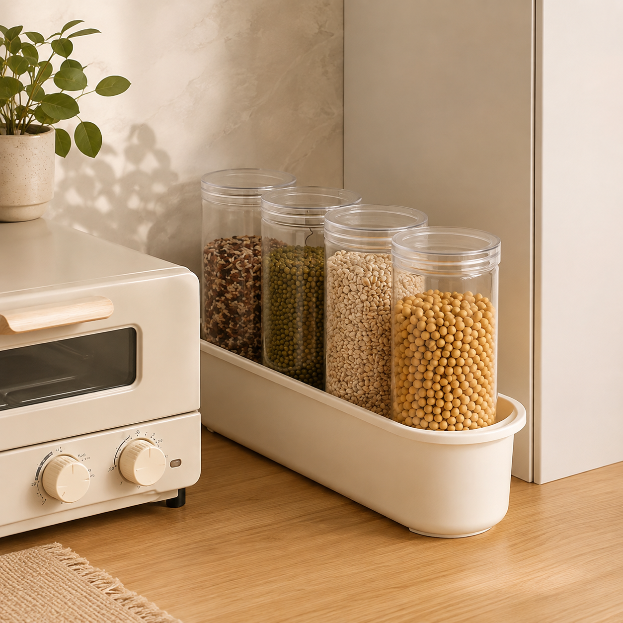 Multi Section Moisture Proof Transparent Storage Jar